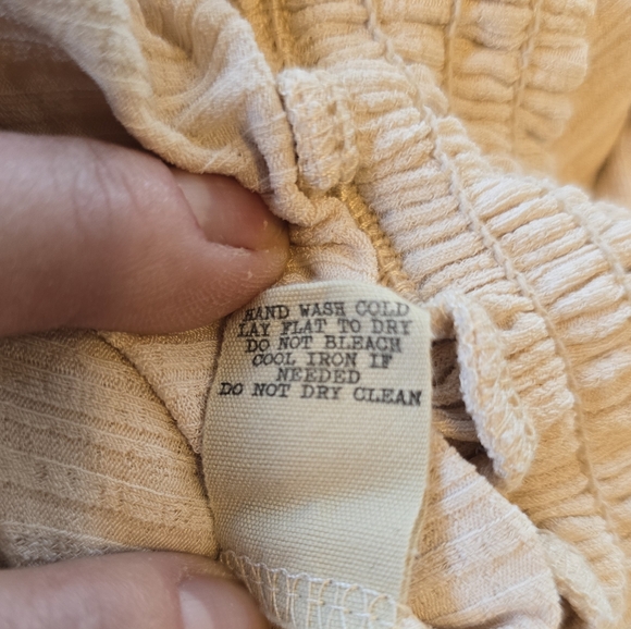 Gimmicks Crochet Yoke Cream Boho Long Sleeve Henley Peasant Top M - Picture 10 of 10